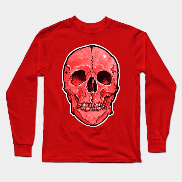 big blood red skull Long Sleeve T-Shirt by weilertsen